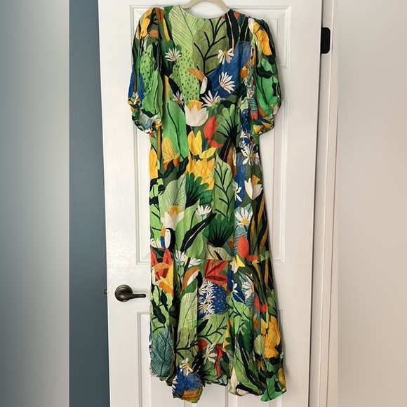 Brand new Farm Rio Vintage Toucan MIDI Dress size L - Picture 3 of 6